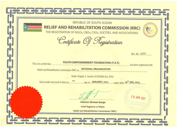 Youth Empowerment Foundation Legal Status