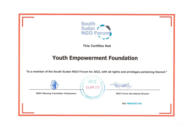 Member of South Sudan NGO Forum